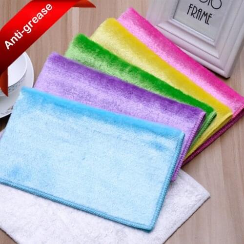 Bamboo Fiber Magic Wipes Anti-grease Cloths Kitchen Accessories Hydrophilic Natural Rags For Washing Dishes Home Cleaning Tools