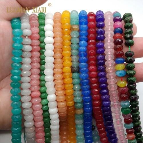 Factory Price Natural Stone Spacer Beads Faceted Wheel Shape Beads for Jewelry Making DIY Bracelet Necklace 5*8 mm Strand 15