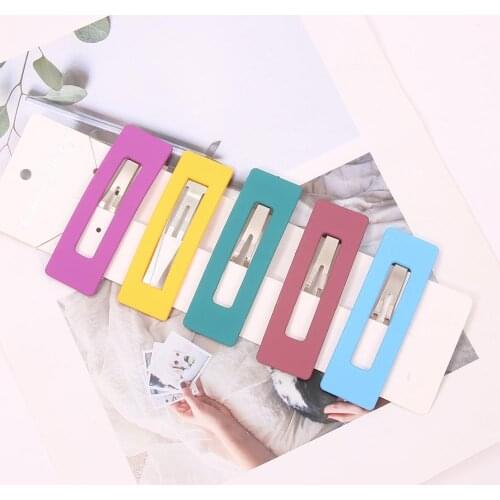 1Pc Fashion Beautiful Candy Color Square Triangle Hair Clip BB Hair Pins Metal Barrettes Styling Tool Hair Accessories For Woman