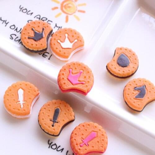10pcs /lot Kawaii Resin Resin Flatback Cream Biscuits Sandwich Biscuits Decoration Crafts For DIY Jewelry Materials