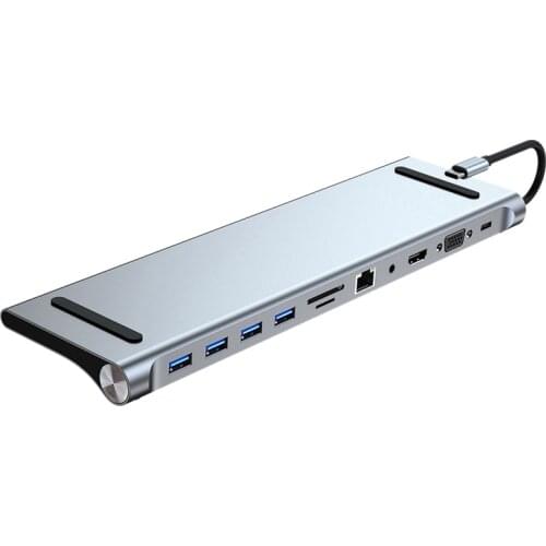 11 In 1 USB3.0 Type USB C Hub Adapter with 4K HDMI-Compatible Multiport Card Reader Sd Tf Pd Video Multi Ports Adapter