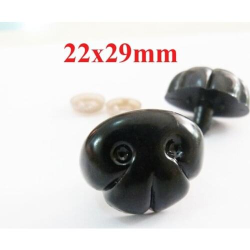 20pcs/lot 22x29mm black animal toy dog nose plastic safety toy nose & soft washer for diy plush doll findings