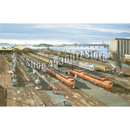 5D Diy Diamond Painting Cross Stitch Trains landscape Rhinestones canvas Diamond Embroidery Mosaic Needlework Home Decoration