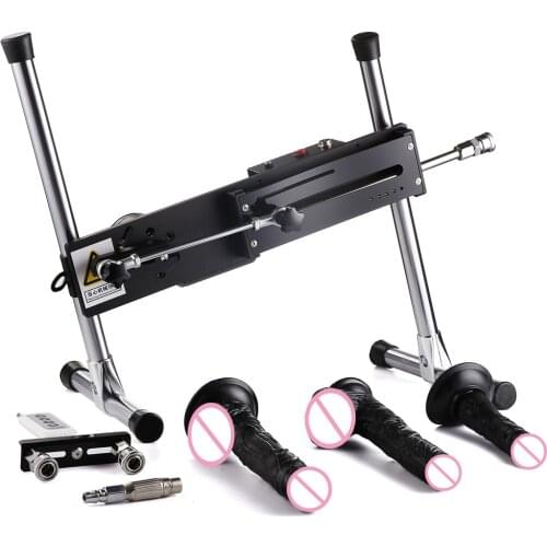 FAAK Extremely Quiet Sex Machine for Women and Men Automatic Sex Toys with Dildos Masturbation Telescopic Machine 120W Vibrator