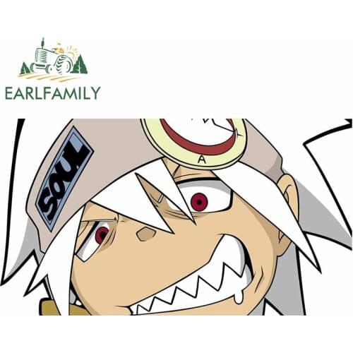 EARLFAMILY 13cm x 7.2cm for Soul Eater Car Stickers Occlusion Scratch Refrigerator Decal Motorcycle Personality Vinyl Car Wrap