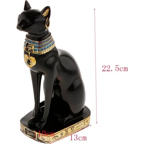 Egyptian Mau Egypt Cat Resin Statue Crafts Office Desktop Decor Ornament