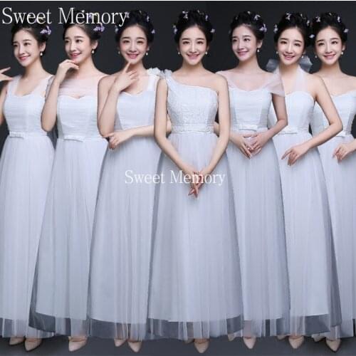 F248 White Bridesmaid Dresses Plus Size Sweet Memory Elegant A Line Long Wedding Party Dress Women Vestidos Graduation Robes