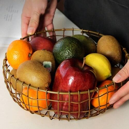 Japanese-style Retro Iron Wire Bread Storage Basket for Storing Food, Drinks, Fruit, Vegetables