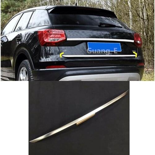 Car Body Cover Stainless Steel Rear Door Bottom Tailgate Frame Plate Trim Lamp Trunk 1pcs For Audi Q2 Q2l 2018 2019 2020 2021