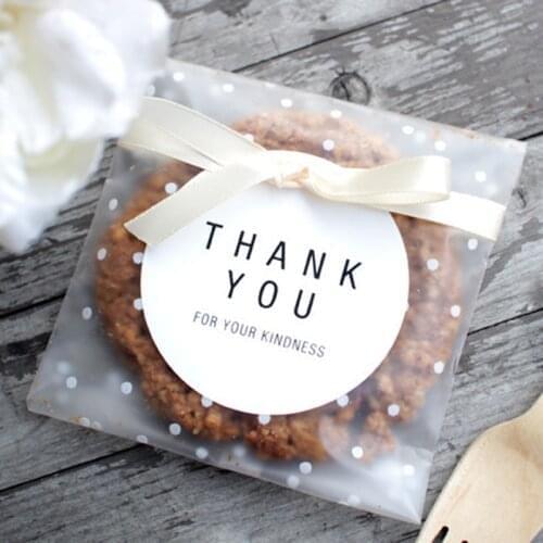 Hot 100pcs/lot Frosted Translucent Dots Plastic Candy Cookie Soap Packaging Bags Cupcake Wrapper Self Adhesive Sample Gift Bag