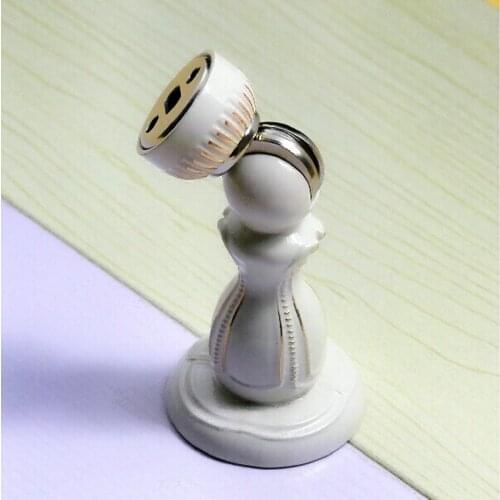 Fashion vintage ivory white Zinc alloy door stopper strong magnetism door stops Free shipping with screw fitting white gold