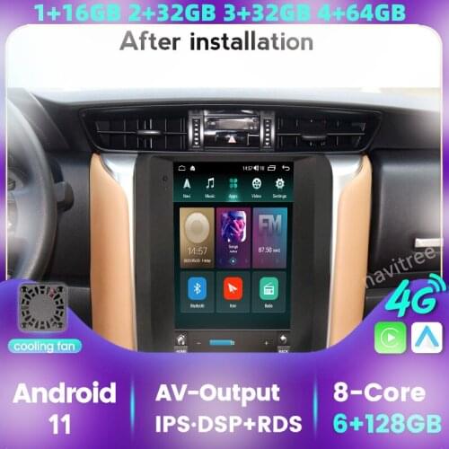 9.7inch Tesla Screen Stereo Multimedia For TOYOTA Fortuner HILUX Revo 2016-2022 Radio Android 10 GPS Carplay Car Video Player
