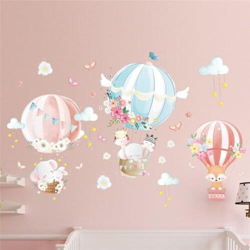 Cartoon Balloon Children Room Decoration Stickers Bedroom Background Classroom Self-adhesive Painting Baby Elephant Wall Sticker