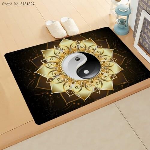 3D Print Moon Small Door Mat Tai Chi Doormat Yin Yang Bagua Diagram Carpet For Bedroom Floor Rug For Living Room Mat Decor