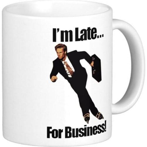 Late For Business Rollerblade Skater Meme White Coffee Mugs Tea Mug Customize Gift By LVSURE Ceramic Mug Travel Coffee Mugs
