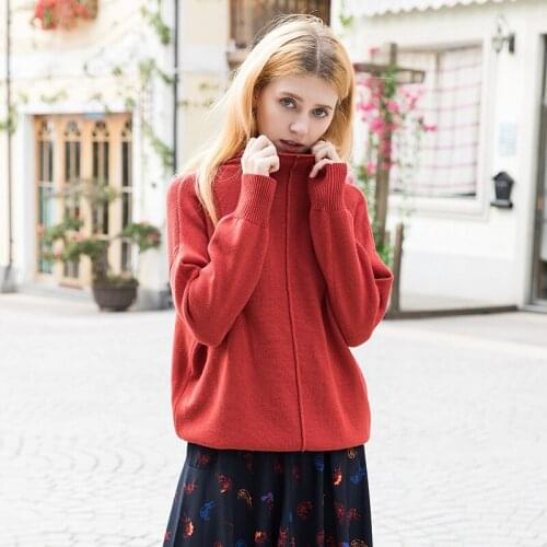 2019 New Autumn And Winter Word Lead Drop Shoulder Sleeve Easy Knitting Unlined Upper Garment Color Temperament Spelling Woman