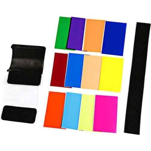 OOTDTY 12 PCS Flash Color Card Diffuser Soft Box Lighting Gel Pop Up Filter for Camera