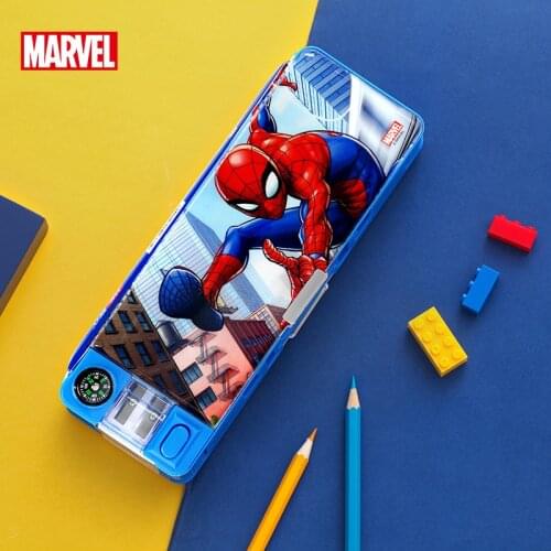 Genuine Disney Spider-Man Double Large Capacity Creative Multifunctional Pencil Case Cute Pencil Case Primary School Stationery