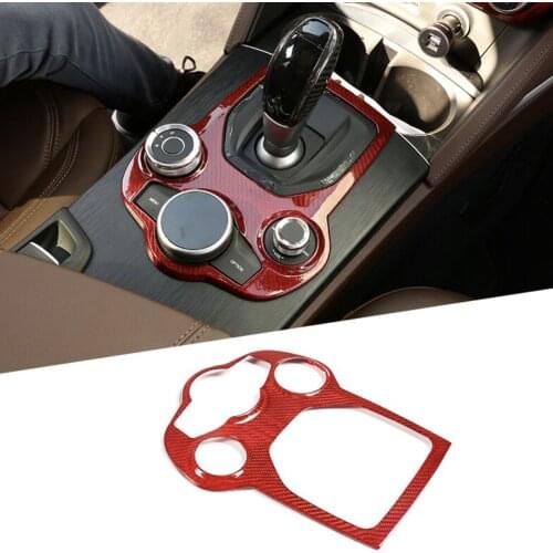 Real Carbon Fiber Gear Shift Panel Trim For Alfa Romeo Giulia Stelvio 2017-2020