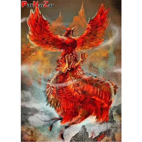 ParNarZar 5D Diamond Painting by Number Kit Drilling Complete Photo Arts Craft House Wall Sticker Phoenix