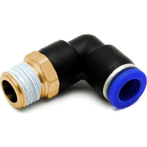 Air Pneumatic Pipe Connector 10mm 8mm 6mm 12mm OD Hose Tube 1/8" 1/4" 3/8" 1/2" BSPT Male Thread L Shape Gas Quick Joint Fitting