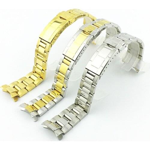 Stainless steel strap mens watch accessories for Rolex water ghost Di Tong take solid steel strap diving sports20mm strap women