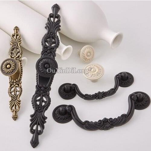 Retro Vintage 10PCS European Antique Kitchen Door Furniture Handles Cupboard Drawer Wine Wardrobe Cabinet Pulls Handles & Knobs