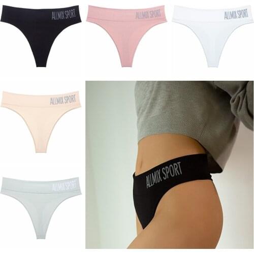 3Pcs/Lot Womens Cotton G-String Thong Panties String Underwear Women Briefs Sexy Lingerie Pants Intimate Middle high waist