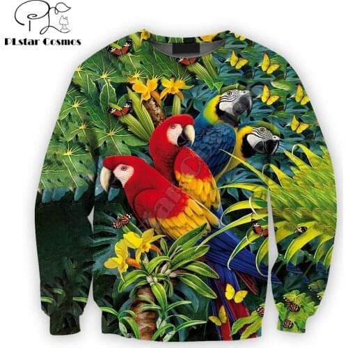 Animal Love Parrot 3D All Over Printed Mens autumn Sweatshirt Harajuku Unisex Casual Pullover Streetwear Tracksuits DK239