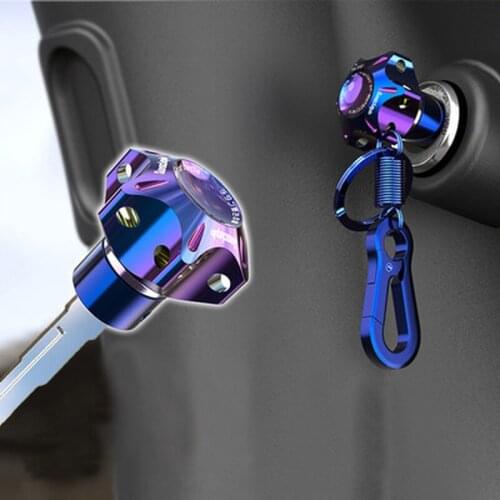 Universal Motorcycle Keychain Modified Key Cover CNC Key Bit Pentagonal Hexagon Key Head Cover Decorative Key Ring Car Accessory