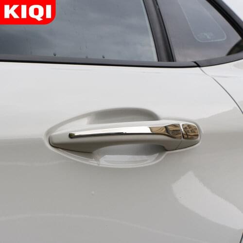 KIQI Stainless Steel Car Door Handle Protection Cover Sticker for Peugeot 208 2008 3008 207 308 for Citroen C4 C6 Accessories