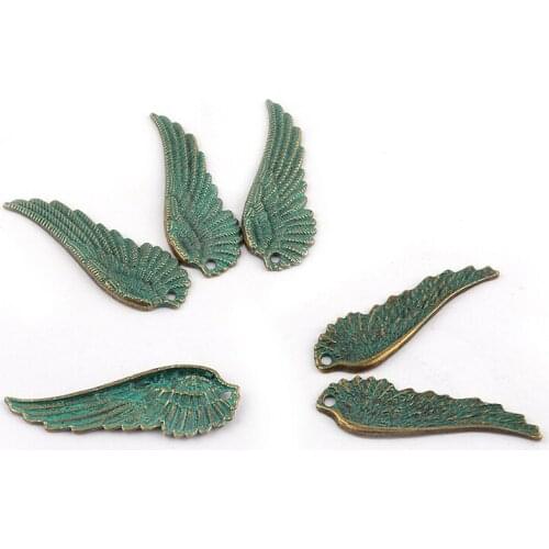 10PCS Vintage Patina Metal Wings & Feather Charms for Jewelry Making designer Diy Zinc Alloy Handmade Craft Accessories