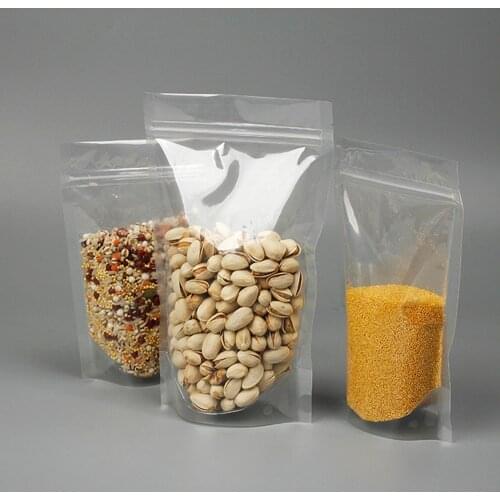 100 Pcs Full Transparent Stand Up Zip lock Pouches,Full Clear Stand Up Zip lock Bags,Food Storage Bags,From Width 9cm to 18 cm