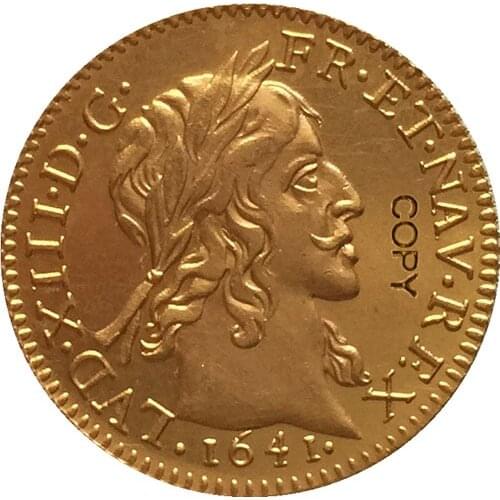 24 - K gold plated 1641 United Kingdom coins copy