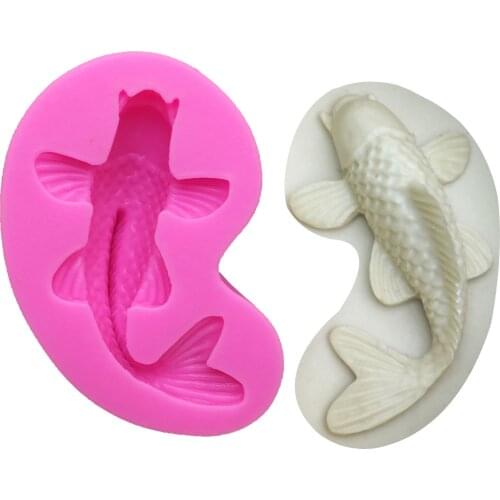 M0536 3D Fish Chocolate Molds Bakeware Silicone Cake Mould Fondant Decorating Bakeware Food Grade Silicone Mold Cake Tool
