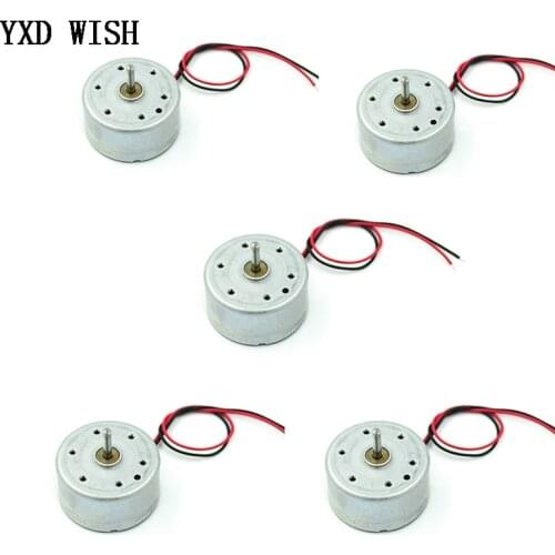 5pcs DC Motor Micro 300 Solar Motor DC 3V 4.5V 5V Motors For DIY Toys 2 Pins Plug Spacing PH 2.0mm Brush Motors For CD Player