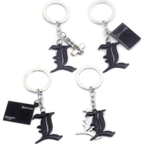 Anime Death Note Ryuk Ryuuku Key Chains Black Book Shape Metal Keychain Pendants Keyrings Ring Holder Cosplay Souvenirs Figures