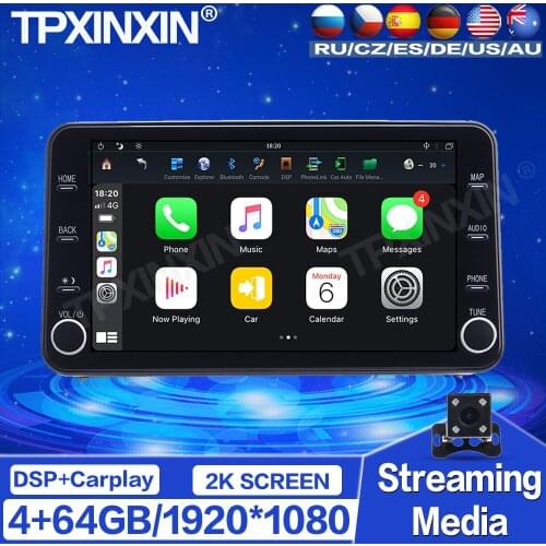 4+64G For Toyota Corolla 2019 2020 Android Car Radio Stereo Tape Recorder Multimedia Player GPS Navigation HD Screen Head Unit