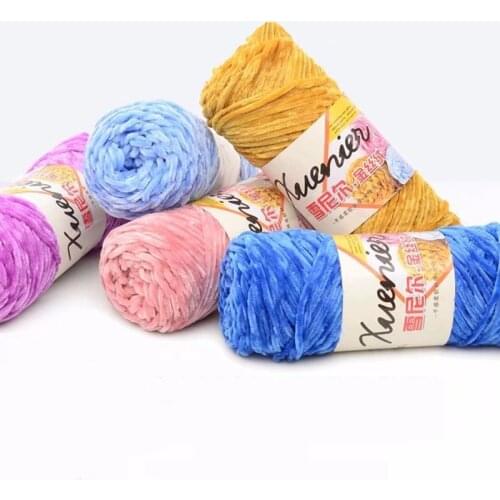 1Pcs Velvet Yarn Crochet Texturized Polyester Blended Cotton Chenille Yarn baby blanket Suggest Needle 4MM-5MM