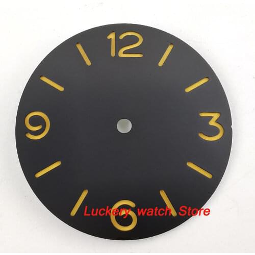 Parnis 38.9mm Men watch dial black sandwich dial fit for ST3600 ETA 6497 Manual winding movement