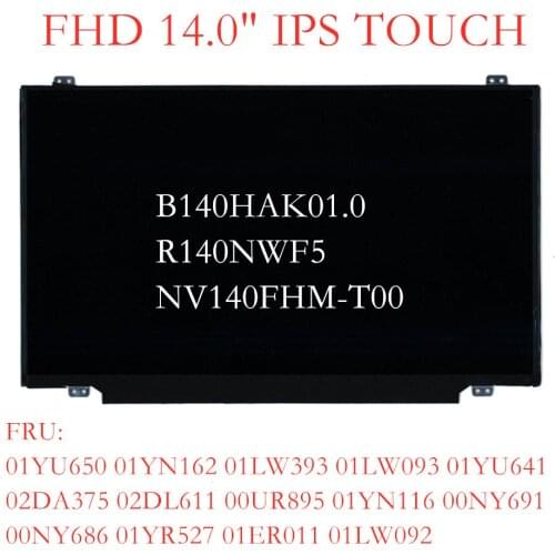 For Lenovo ThinkPad T460 T460S Laptop 14" LCD Screen touch B140HAK01.0 FRU 01YU650 00NY415 00NY409 00NY666