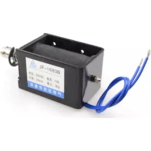 JF-1683B DC 24V / 12V 10A 8KG 20mm Pull Push Type Open Frame Linear Motion Solenoid Electromagnet