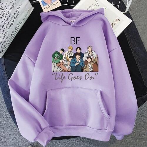 Kpop Bangtan Boys New Album Let Life Go on Oversized Hoodie Harajuku Letter Printing Sweatshirt Womens sudaderas para mujer Tops