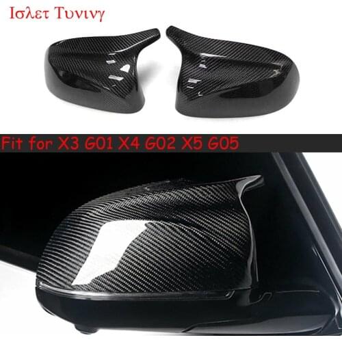 M look Carbon Fiber Mirror Cover for BMW X3 G01 X4 G02 X5 G05 Side Door Rearview Cover Caps 2018 2019 2020