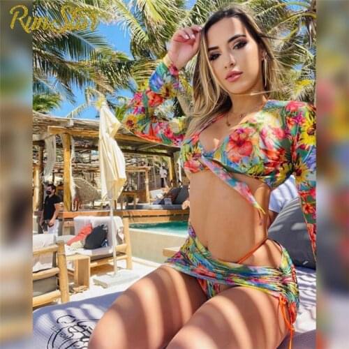 Summer Women Floral Printed Mesh 2 Piece Set Sexy Top+Skirts Sets Outfits Rave Party Club Wear Female Beach Vacation Fashion Set