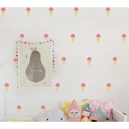Cartoon Little Ice Cream Wall Stickers Wall Decals, Removable sweet summer Dessert decoration art Wall Decors