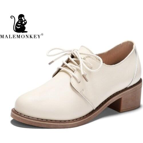 Male monkeys small leather womens shoes British wind single shoes with thick spring Oxford spring and autumn for women