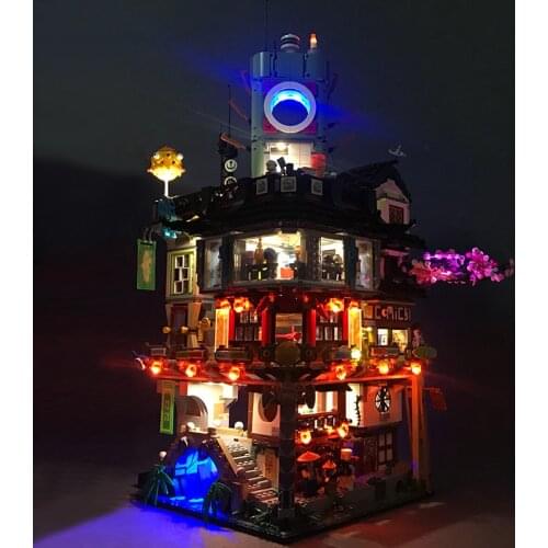 LED Light Kit For 70620 Ninja City Lighting Set Compatible With 06066 (Only LED Light, No Block Kit)