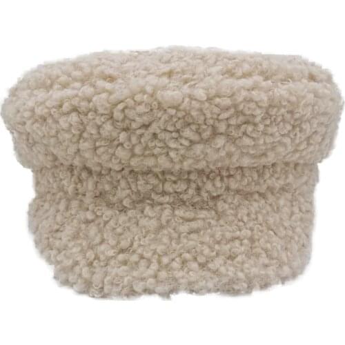 New Women Hats Wool Retro Solid Color Flat Top Cap Newsboy Fashion Cap Ladies Casual Warm Winter Beret Female Caps