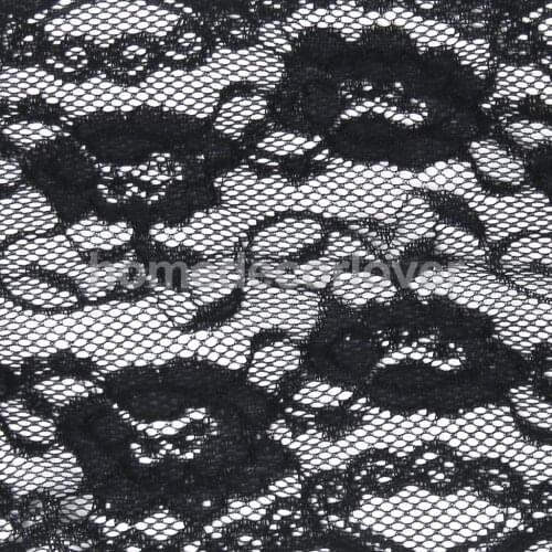New 5 Yard 15cm Wide Black Floral Stretch Lace Trim DIY Sewing Applique Craft